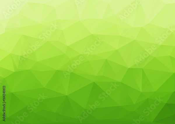 Obraz Polygonal abstract with green gradient shading background.