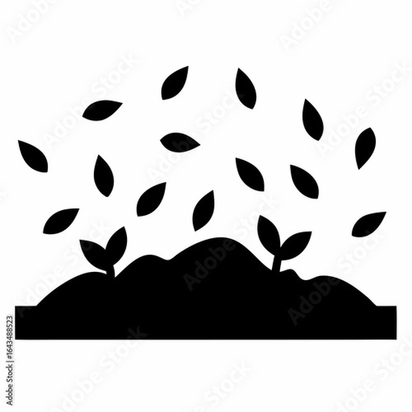 Fototapeta Eco Compost Heap with Autumn Leaves Vector