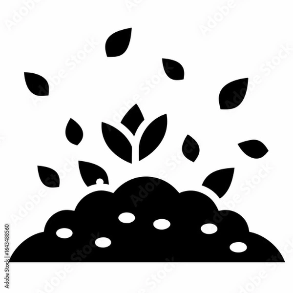 Fototapeta Eco Compost Heap with Autumn Leaves Vector