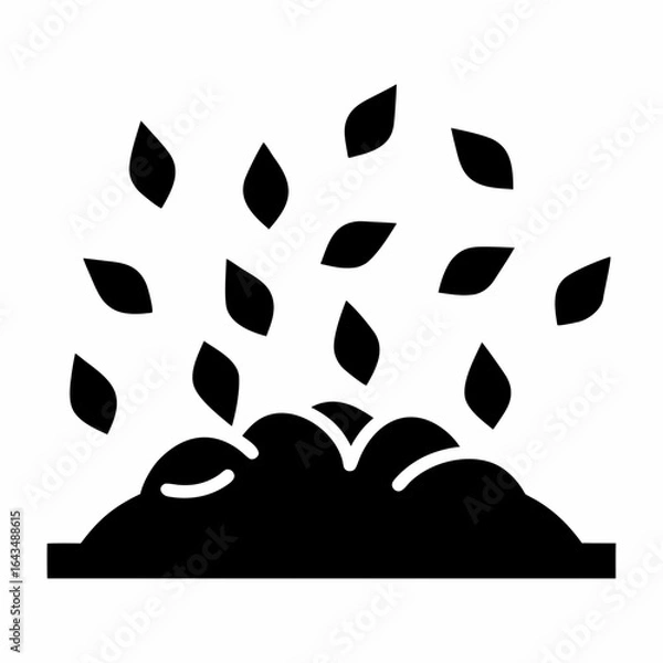 Fototapeta Eco Compost Heap with Autumn Leaves Vector