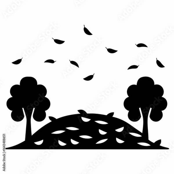 Fototapeta Eco Compost Heap with Autumn Leaves Vector