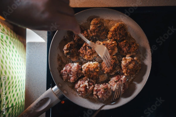 Obraz Homemade minced meat schnitzels