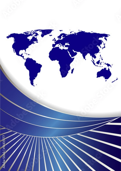 Fototapeta Vector bright template with map; clip-art