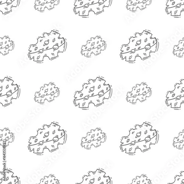Fototapeta food pattern. fast food seamless pattern. doodle food and beverage seamless pattern. food background
