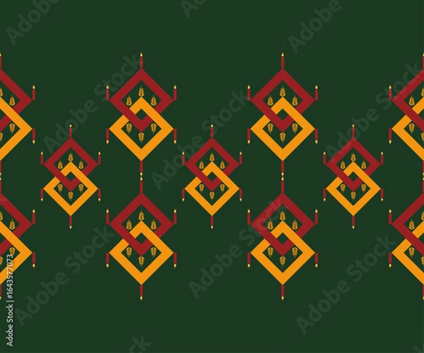 Fototapeta Geometric Pattern Design with Symmetrical Shapes and Decorative Details