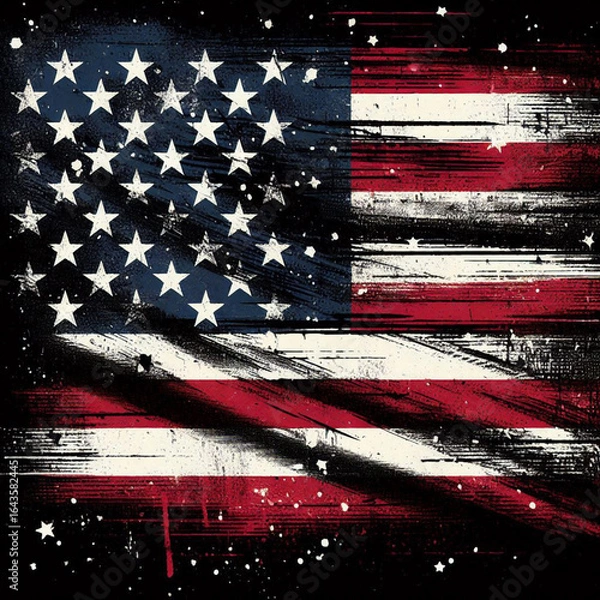 Fototapeta abstract american flag grunge background, abstract, american flag, usa, wallpaper, image, photo, grunge american background, grunge background with american flag, usa flag