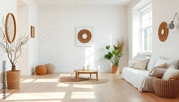 Fototapeta Minimal functional furniture with a focus on open space