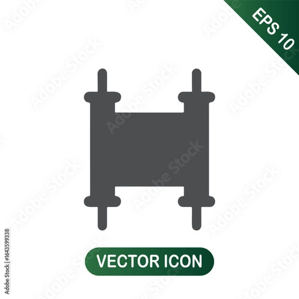 Fototapeta Torah Scroll Icon - Black Symbol of Religious Text