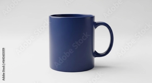 Obraz Navy Blue Coffee Mug Mockup, Minimalist Design on White Background