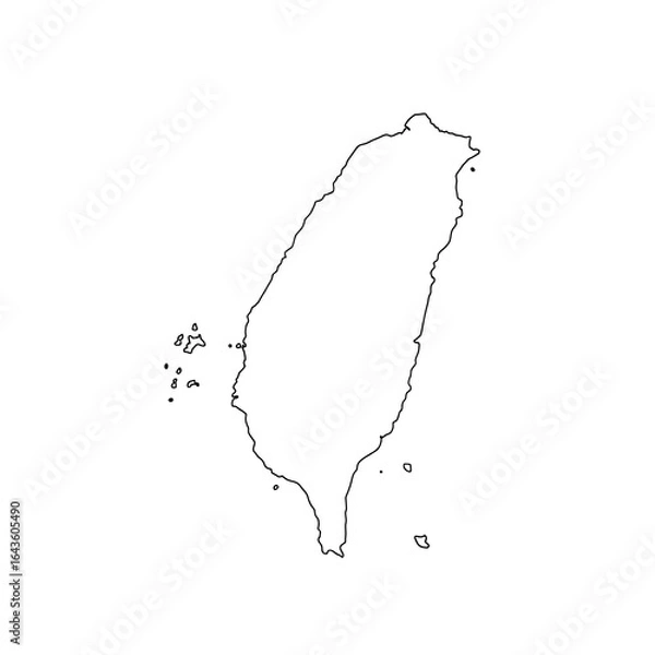 Obraz Taiwan outline map with island details