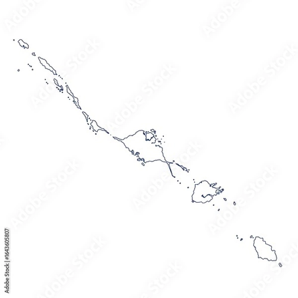 Fototapeta Outline map of Andaman Nicobar islands