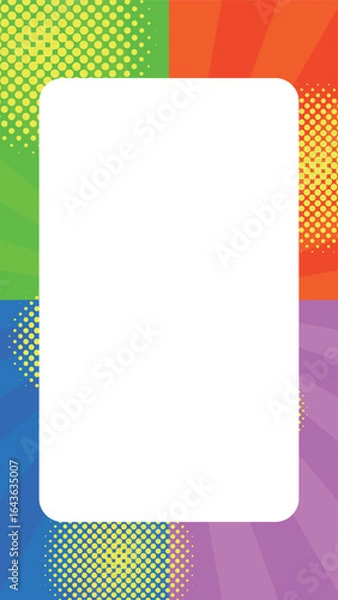 Fototapeta 夏色のカラフルな放射状・集中線の背景イラスト