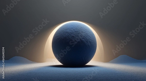Fototapeta A blue sphere with a light shining on it 