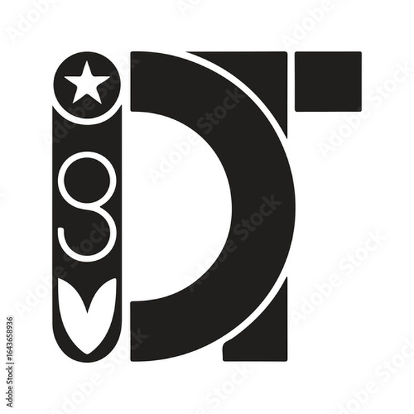 Fototapeta dt vector logo