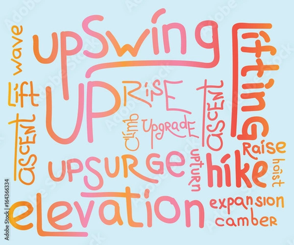 Obraz UP word cloud collage, background concept. word set