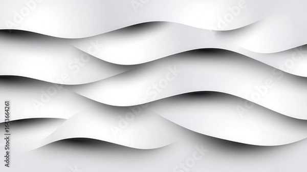 Fototapeta Abstract white wavy paper layers