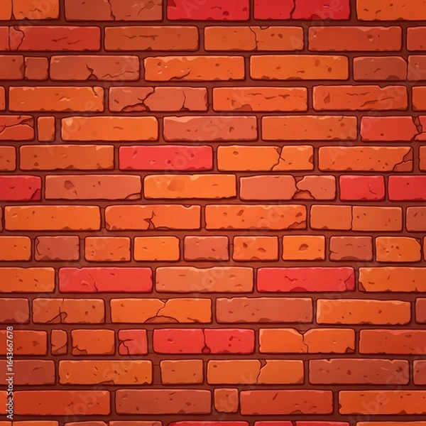 Fototapeta seamless red brick wall texture for game design website backgrounds