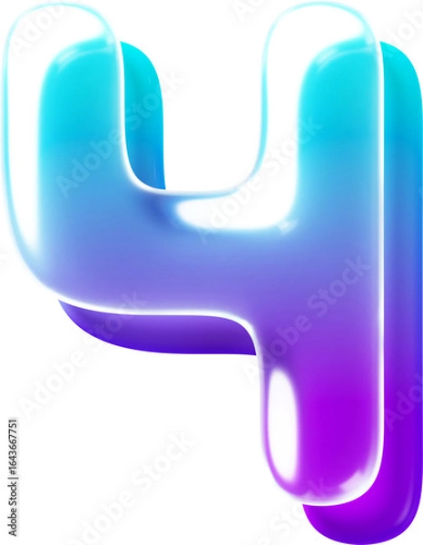 Obraz 3d Rendered letter made of transparent glass with smooth gradient backdrop