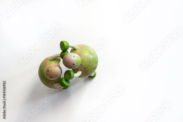 Obraz Dancing toy turtles. Romantic poster