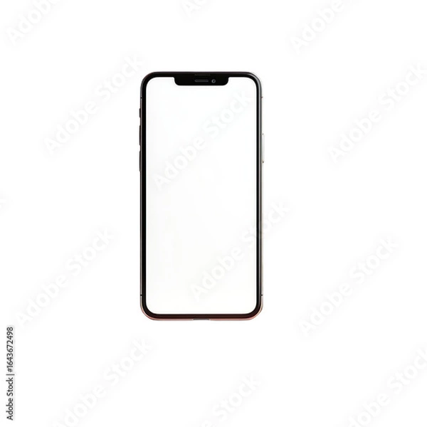 Fototapeta Empty smartphone display against a black background.