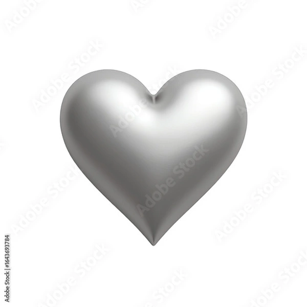 Fototapeta Silver heart shape on a black background.