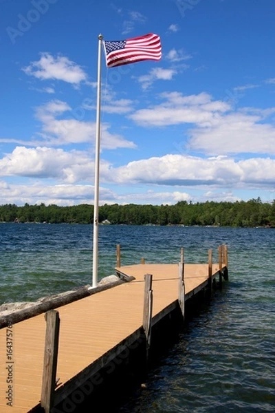 Fototapeta Flag on Dock