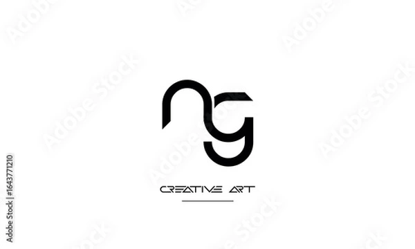Obraz NG, GN, N, G abstract letters logo monogram