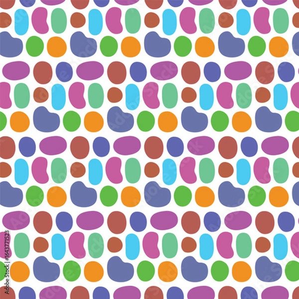 Fototapeta Colorful Pebble Arrangement A Repeating Geometric Composition