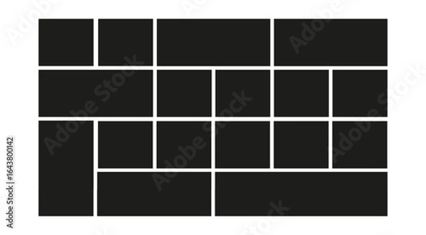 Fototapeta Photo frame collage. Blank poster mockup template for images, prints, or photography display.