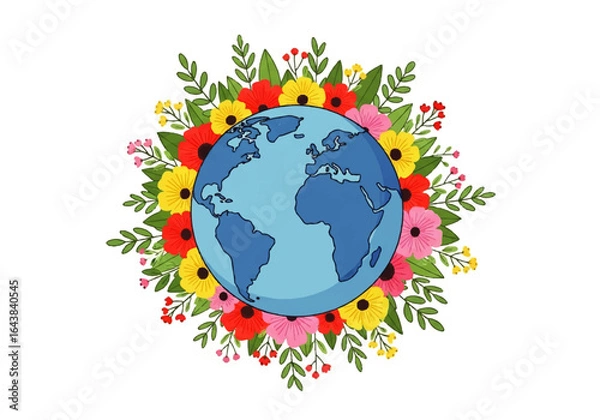 Fototapeta Ideal for earth day promotions or environmental awareness campaigns. Nature conservation concept with vibrant colors and global significance depicted.