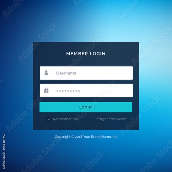 Obraz blue flat ui template design in vector