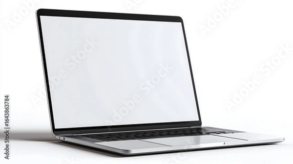 Obraz Sleek Laptop on a White Background
