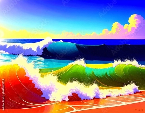 Fototapeta Sand, Waves, and Sky 