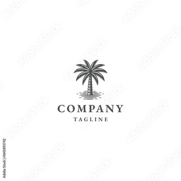 Fototapeta Palm tree logo icon design template flat vector