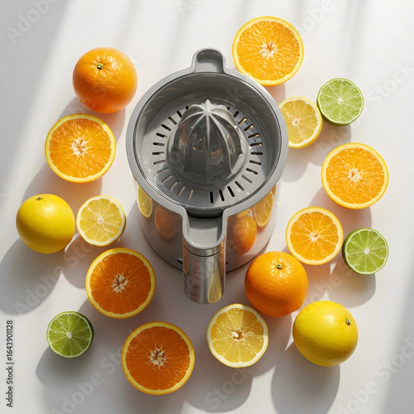 Fototapeta oranges and juice maker