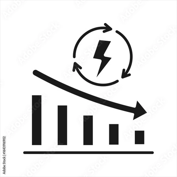 Obraz Reduce Energy Usage Glyph Icon