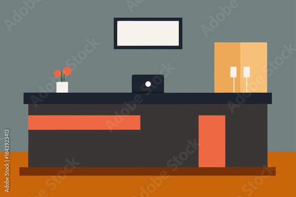Fototapeta Office with Onyx Reception Counter