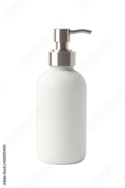 Obraz Blank white pump bottle against black background.