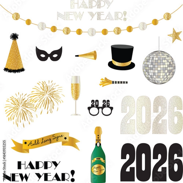 Obraz New Yesrs Eve 2026 vector graphics