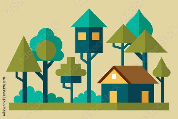 Fototapeta Treehouse Village