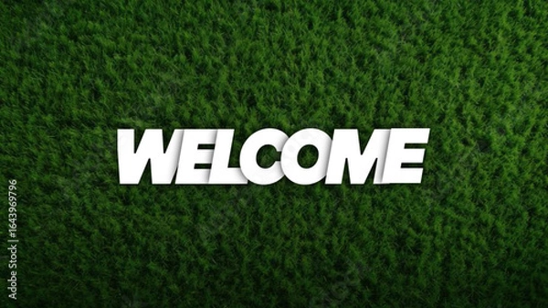 Obraz Bold white WELCOME text on grass