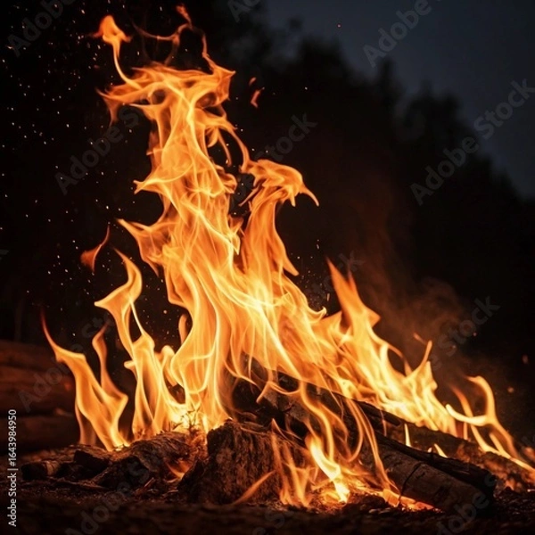 Obraz fire in the fireplace