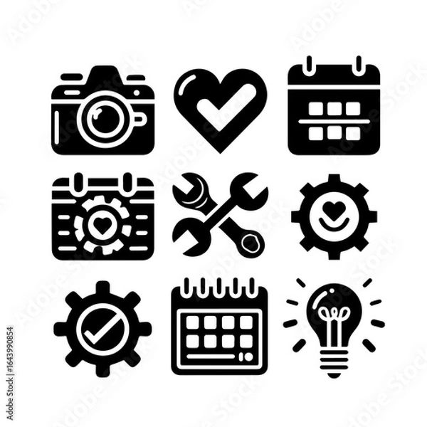 Fototapeta Collection of various icons isolated on white background representing different concepts