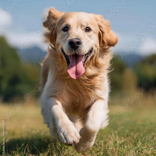 Obraz Happy Dog Running on Grass

