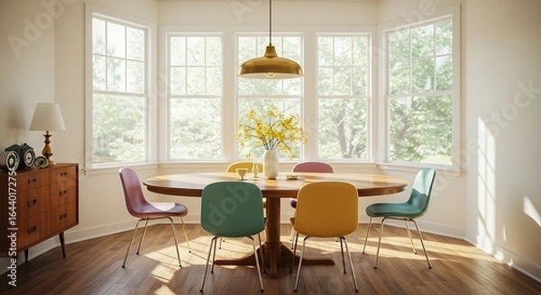 Obraz Bright retroinspired dining room space