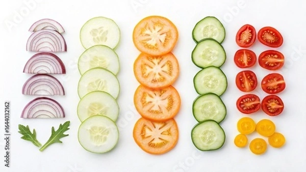 Fototapeta fresh vegetables on a white background