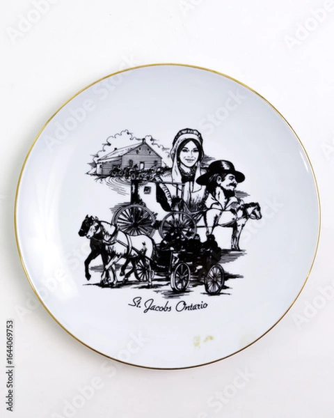 Fototapeta Decorative Plates On White Background