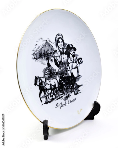 Obraz Decorative Plates On White Background