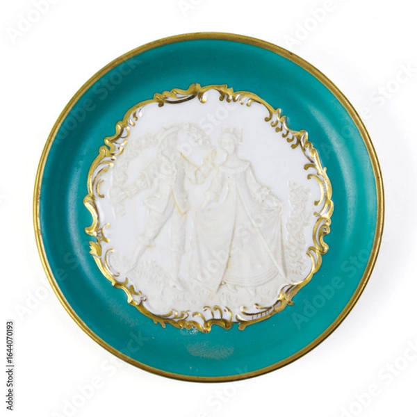 Obraz Decorative Plates On White Background