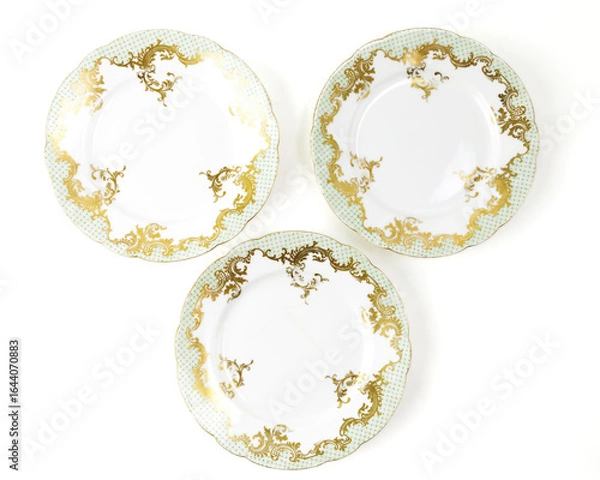 Obraz Decorative Plates On White Background